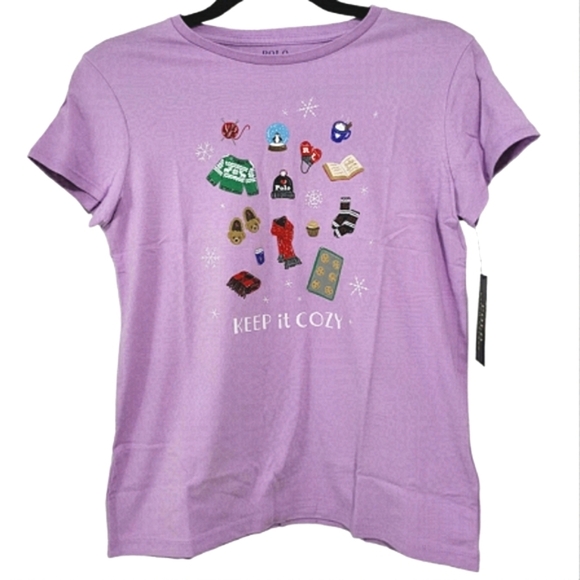 Polo By Ralph Lauren Girls Purple Tshirt Size XL(16) - Picture 2 of 7